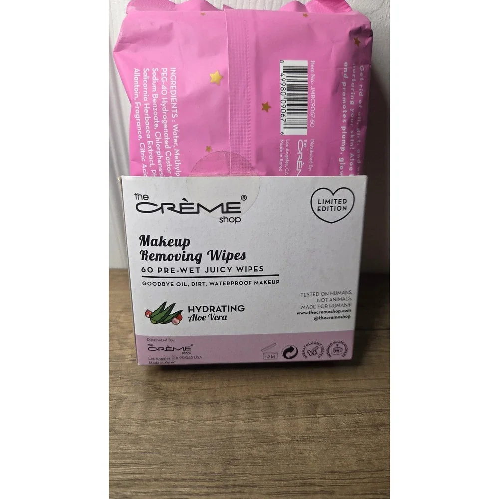 The Creme Shop Aloe Vera Makeup Removing Wipes 60ct Limited Edition Corgi
